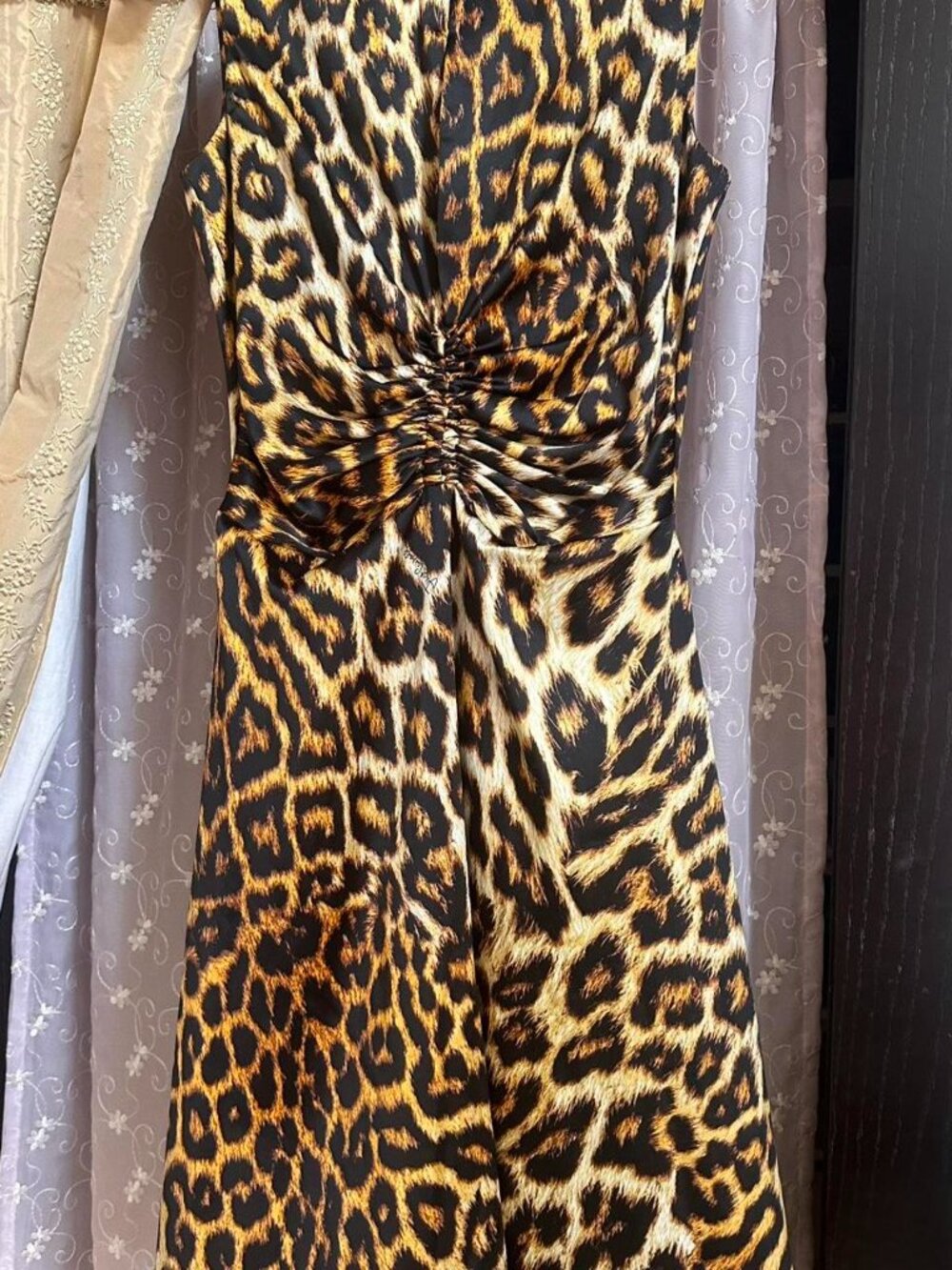 authentic Roberto Cavalli bodycon leopard print designer midi dress - Picture 3 of 6